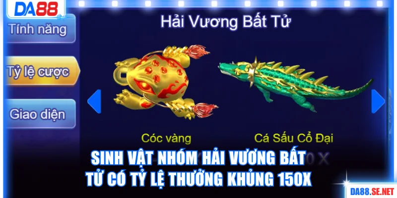 Sinh vật nhóm Hải Vương bất tử có tỷ lệ thưởng khủng tới 150X